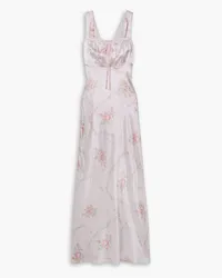 LoveShackFancy Kyan floral-print silk-satin maxi dress - Pink Pink