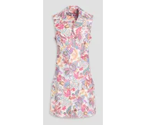 Satina printed cotton-mousseline mini dress - Multicolor