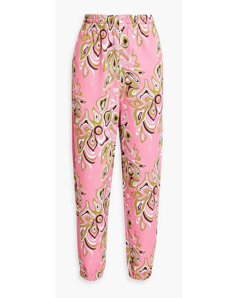 Emilio Pucci Printed French cotton-terry track pants - Pink Pink