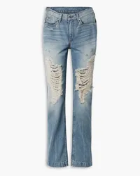 TRE by Natalie Ratabesi The Sasha distressed high-rise straight-leg jeans - Blue Blue