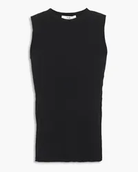 tibi Giselle open-back ribbed-knit tank - Black Black