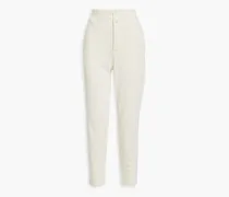Davie cotton-fleece tapered pants - White