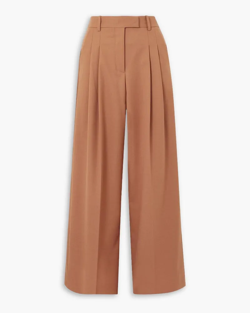 By Malene Birger Cymbaria pleated twill wide-leg pants - Brown Brown