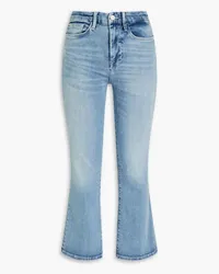 Frame Denim Le One Crop Mini Boot faded high-rise bootcut jeans - Blue Blue