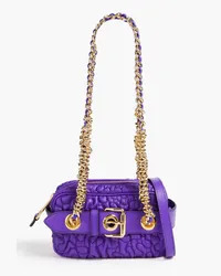 Moschino Buckle-embellished quilted leather shoulder bag - Purple Purple