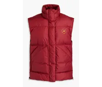 Zip-detailed ripstop vest - Red