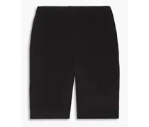 Wool-blend crepe shorts - Black