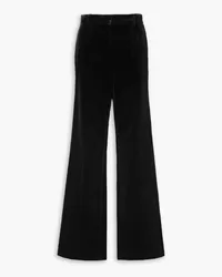 Nili Lotan Corette cotton-blend velvet straight-leg pants - Black Black