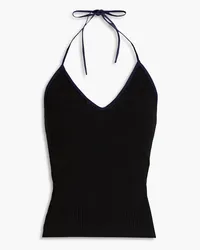 Jacquemus Marubia ribbed linen-blend halterneck top - Black Black