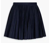 Pleated brushed wool-blend felt shorts - Blue