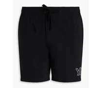Mid-length printed swim shorts - Black