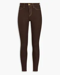 L'Agence Marguerite coated high-rise skinny jeans - Brown Brown