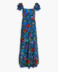 Alice + Olivia Alice Olivia - Floral-print broderie anglaise cotton maxi dress - Blue Blue