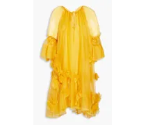 Tesera frayed silk-organza dress - Yellow