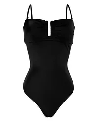 Onia Pauline cutout gathered swimsuit - Black Black