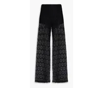 Guipure lace wide-leg pants - Black