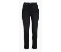 Sarah high-rise slim-leg jeans - Black