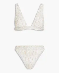 Missoni Crochet-knit triangle bikini - Metallic Metallic