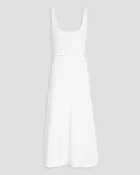 Claudie Pierlot Scalloped pointelle-knit midi dress - White White