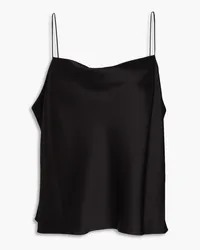 Alice + Olivia Alice Olivia - Harmon draped crepe-satin camisole - Black Black