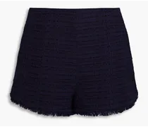 Cotton-blend tweed shorts - Blue