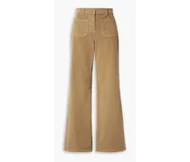 Florence cotton-blend corduroy flared pants - Neutral