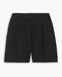 Proenza Schouler Pleated cotton and linen-blend shorts - Black Black