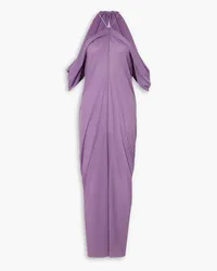 J.W.Anderson Cold-shoulder draped jersey midi dress - Purple Purple