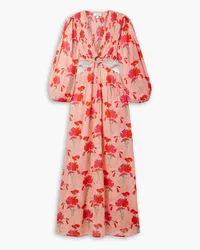 Miguelina Leonie cutout printed cotton-voile maxi dress - Pink Pink