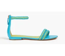 Emmy two-tone leather sandals - Blue