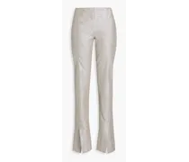 Metallic cotton-bouclé straight-leg pants - Metallic