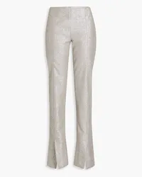 Zimmermann Metallic cotton-bouclé straight-leg pants - Metallic Metallic