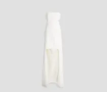 Asher asymmetric cutout crepe gown - White