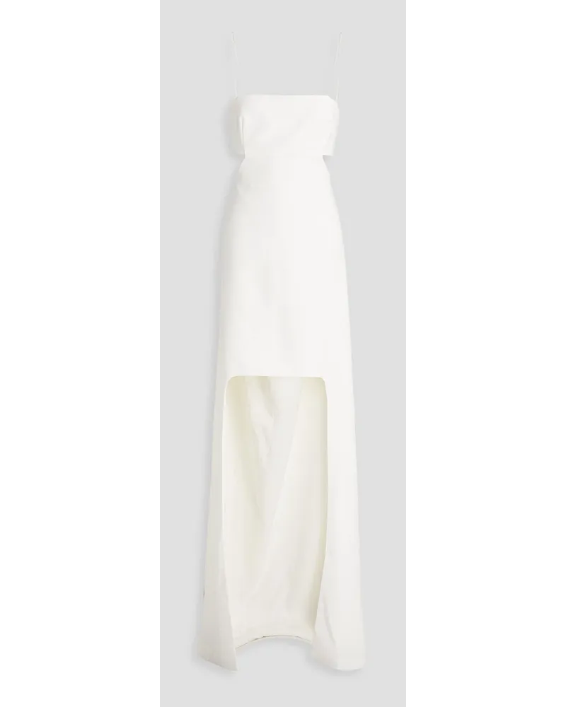 Asher asymmetric cutout crepe gown - White
