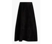 Suede midi skirt - Black