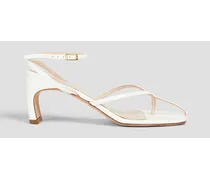 Patent-leather sandals - White