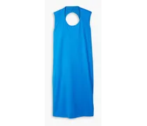 Cutout cotton-jersey midi dress - Blue