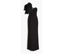 Cecily bow-detailed cloqué gown - Black