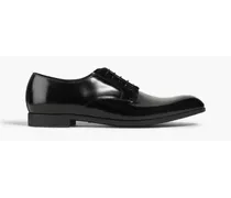 Glossed-leather derby shoes - Black