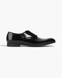 Emporio Armani Glossed-leather derby shoes - Black Black