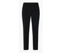 Crystal-embellished stretch-crepe tapered pants - Black