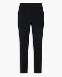 Emporio Armani Crystal-embellished stretch-crepe tapered pants - Black Black