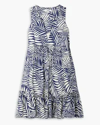 lemlem Tiered printed ECOVERO™-voile mini dress - Blue Blue