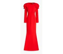 Ruffled crepe gown - Red
