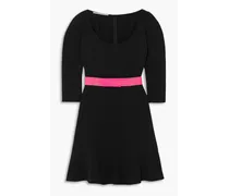 Belted crepe mini dress - Black