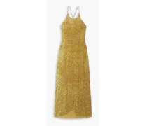 Bouclé-crepe maxi dress - Yellow