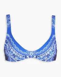 Zimmermann Paisley-print triangle bikini top - Blue Blue