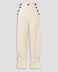 Anna Mason Blondine button-detailed tapered jeans - White White