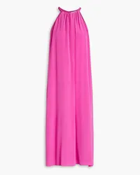 Joie Ora gathered silk crepe de chine dress - Pink Pink