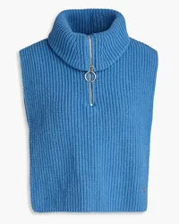 Sandro Ribbed wool-blend dickey - Blue Blue